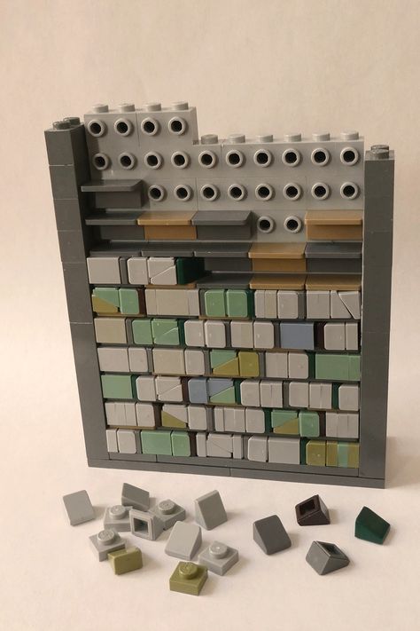 https://flic.kr/p/XurnvT | wall technique no. 13 | Did I tell you panels are useful? :P  A fairly simple technique with a similar effect as the fairly common technique using 1x2 tiles held by snot-bricks. There are a few advantages however: - gaps are not as deep - more flexibility for the length of the indidual "bricks" - additional micro details by using cheese slopes - more partsconsuming, though :/  Hope you like it, feel free to use Lego Tricks, Lego Techniques, Lego Town, Lego Wall, Construction Lego, Micro Lego, Lego Diy, Lego Activities, Lego Modular