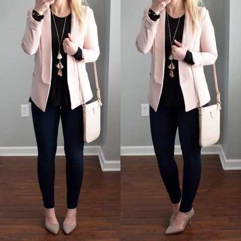 Blush Blazer Outfit, Blush Blazer, Winter Work Wear, Fall Workwear, Cute Work Outfits, Spring Work Outfits, Blazer Outfit, Fashion For Women Over 40, Office Attire