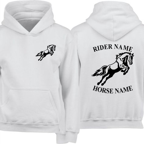 The Personalised Horse Hoodie is the ultimate apparel for horse enthusiasts and equestrian lovers. This stylish and comfortable hoodie is designed with a passion for horses in mind. It features a unique equine-inspired design, including a striking image of a pony or horse, and it is suitable for both male and female riders. Made from high-quality materials, this hoodie offers durability and warmth, making it ideal for those cool equestrian adventures. Jumping Horse, Horse Hoodies, Pony Unicorn, Chrismas Gifts, A Pony, Horse Jumping, Horse Designs, Horse Photography, Male And Female