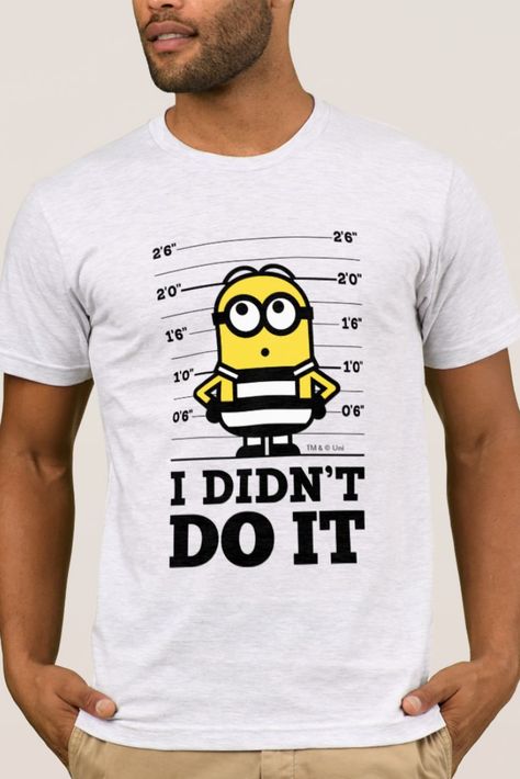 Cricut Minion Shirt, Minions Graphic Design, I Love Minions Shirt, Minion Tshirts, Minion Outfit, Minion Dave, Minion Shirts, Yellow T-shirt With Character Print, Shirts Outfit