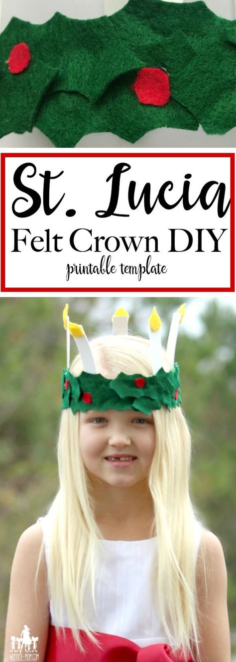 St. Lucia Crown DIY - print out the template and create your own felt st. lucia candle crown to celebrate St. Lucia Day! #christmas #stlucia #stluciaday #ChristmasAroundtheWorld #christmasinsweden #scandinavian #scandi #scandistyle #scandichristmas St Lucia Day Craft, St Lucia Crown, Christmas In Sweden, December Preschool, Candle Crown, St Lucia Day, Advent Crafts, Christmas Yummies, Crown Diy