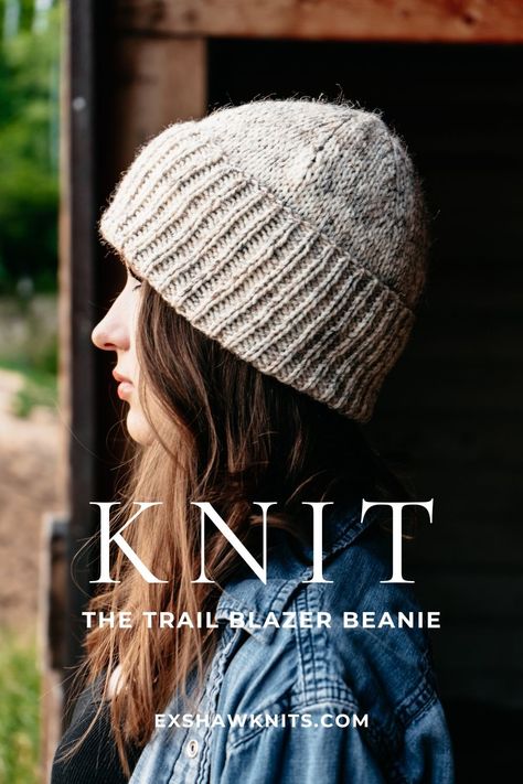 Exshaw Knits' Knitted Beanie Pattern Featured in Trail Blaz-Her Magazine: A Cozy Collaboration for 2024 Wool Ease Thick And Quick Patterns Knit, Knitted Beanie Pattern, Wool Ease Thick And Quick, Knit Beanie Pattern, Knit Accessories, Ravelry Knitting, Heirloom Quilt, Winter Knit Hats, Cozy Hat