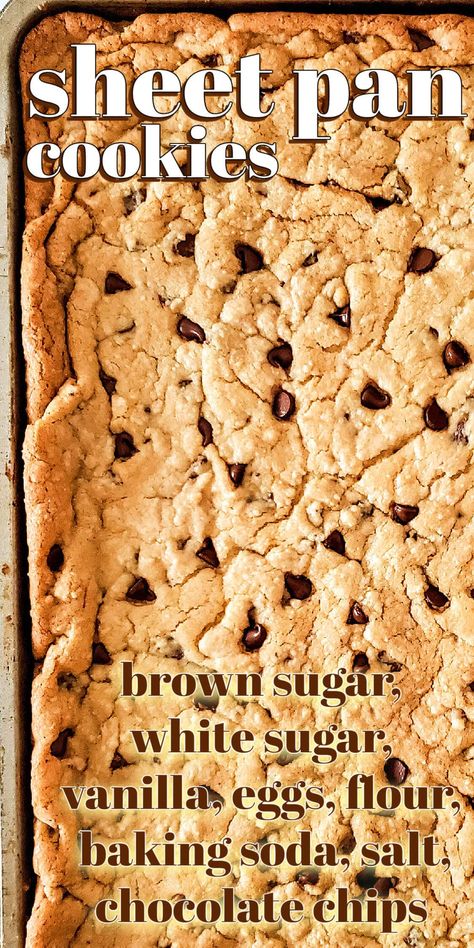 BEST SHEET PAN COOKIES RECIPE Sheet Pan Brookies, 4 In 1 Sheet Pan Cookies, Sheet Cookies Recipe, Sheet Cookies, Bar Cookies 8x8 Pan, Sheet Pan Cookies, Chocolate Chip Sheet Pan Cookies, Cookie Cake Recipe Sheet Pan, Dessert Recipes Cookies