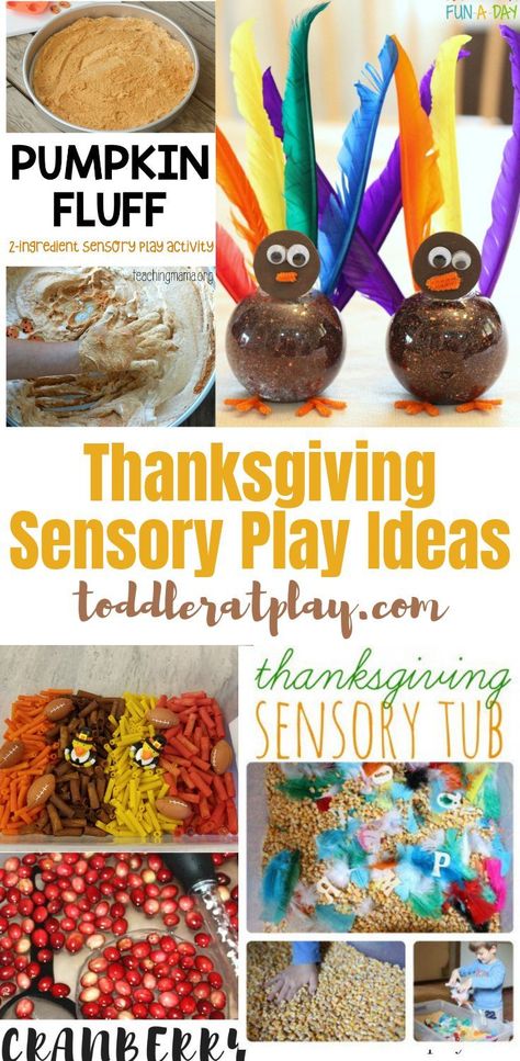 Easy and fun Thanksgiving Senory Play ideas for any age! #thanksgivingcrafts #fallcrafts #sensoryplay Thanksgiving Sensory, Sensory Activities For Preschoolers, Thanksgiving Activities Preschool, Amigurumi For Beginners, Thanksgiving Activities For Kids, Thanksgiving Preschool, Thanksgiving Art, Sensory Table, Thanksgiving Theme