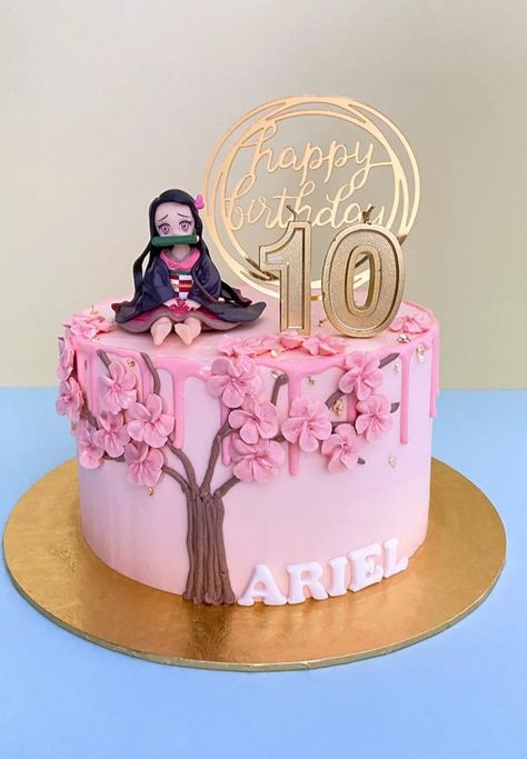 ... Nezuko Cake Ideas, Nezuko Birthday Party Ideas, Demon Slayer Cake Ideas, Nezuko Birthday, Demon Slayer Cake, Baby Pageant Dresses, Christian Christmas Decorations, Anime Cake, Girl Bday Party