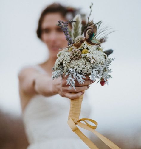 San Francisco Garden Party Wedding: Helena + Laurent Wheat Wedding, Late Summer Flowers, Red Orchids, Dried Hydrangeas, Bridal Bouquet Flowers, Babies Breath, Feather Wedding, Dusty Miller, Wildflower Bouquet