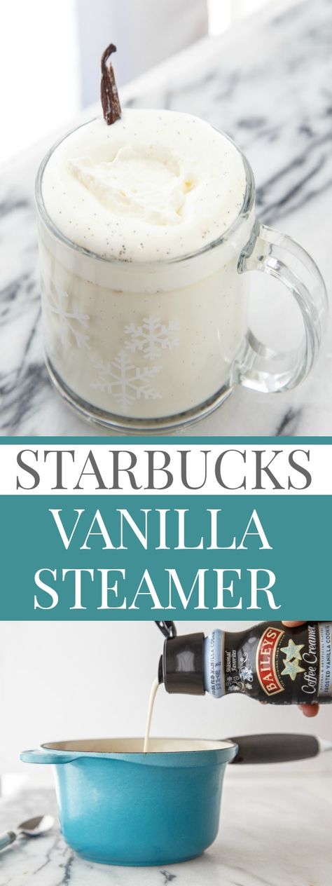 Caffeine Free Hot Drinks, Vanilla Steamer, Milk Frother Recipes, Frother Recipes, Event Desserts, Caffeine Free Drinks, Starbucks Vanilla, Hot Drinks Recipes, Copycat Starbucks