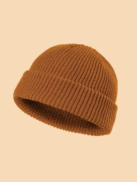 Brown Beanie Outfit Men, Brown Beanie Outfit, Brown Beanie, Beanie Outfit, Mens Beanie Hats, Text Logo Design, Men's Beanies, Fall Outfits Men, Mens Casual Dress Outfits