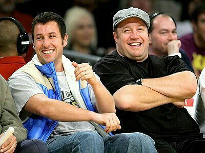 Sandler and James Courtside. Adam Sandler And Kevin James, Adam Sanders, Fabric Flower Pattern, Kevin James, Men Are Men, Movie Directors, James 3, Comedy Quotes, Rick Ross