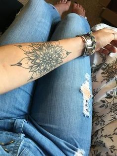 Forearm Tattoo Ideas at MyBodiArt - Arm Mandala Temporary Tattoo for Women Underarm Tattoo, Henne Tattoo, Tattoo Zeichnungen, Japanese Tattoos, Mandala Tattoo Design, Trendy Tattoos, Mandala Tattoo, Forearm Tattoos, Forearm Tattoo