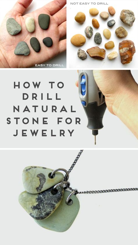 A DIY guide to drilling rocks and natural stones to perfection! Discover how to make a hole in stone effortlessly, allowing you to design custom earrings, necklaces and other accessories. Embrace the natural beauty of these handcrafted DIY jewelry pieces, adding a touch of nature to your personal style. Making Jewelry From Stones, Drilling Stones For Jewelry, Polished Rock Jewelry Diy, How To Make Jewelry From Rocks, Gems Stones Jewelry, Polished Stone Jewelry, Jewelry Making With Stones, Agate Necklace Beaded, Polished Stones Projects