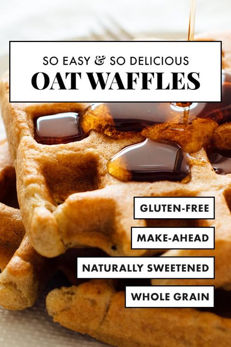 Meet my FAVORITE waffles! These easy gluten-free waffles are made with just one flour—oat flour! Oat flour is incredibly easy to make at home with oats, too. You need to make this whole grain recipe! #cookieandkate #waffles #glutenfree #wholegrain #breakfastrecipe Oat Flour Recipes, Crispy Waffle, Gluten Free Waffles, Oat Pancakes, Dessert Aux Fruits, Grain Foods, Gluten Free Pumpkin, Flour Recipes, Gluten Free Oats