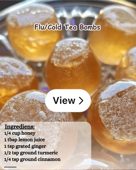 Lemon8 · Flu/Cold Tea Bombs just in time for the season. 🤧🤧 · @Shirleydaughter Cold Remedy Drink, Chest Cold Remedies, Sick Drink, Ginger Tea For Colds, Best Tea For Colds, Medicine Ball Tea, Crunchy Stuff, Healthy Tricks, Cold Remedies Fast