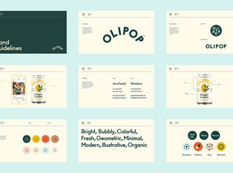 Olipop Brand Guidelines Design, Mẫu Power Point, Visuell Identitet, Logo Instagram, Brand Manual, Brand Presentation, Brand Refresh, Powerpoint Presentation Design, Presentation Layout