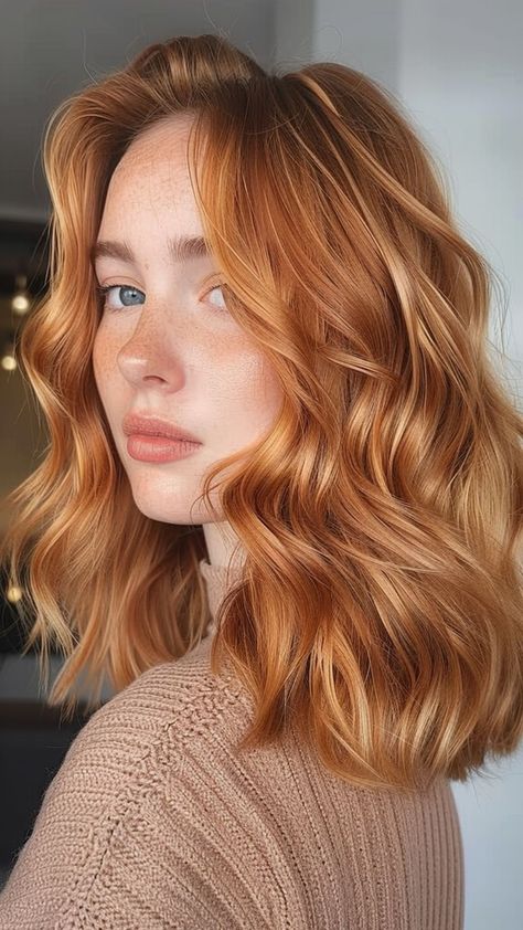 25 Strawberry Blonde Hair Ideas to Make Your Locks Look Luscious Cooper Honey Hair Color, Ginger With Shadow Root, Cute Natural Hair Colors, Strawberry Blonde Medium Hair, Hair Colours Natural, Summer Hair Colour Ideas, Very Light Red Hair, Natural Red Hair Short, Strawberry Blonde Shadow Root Hair