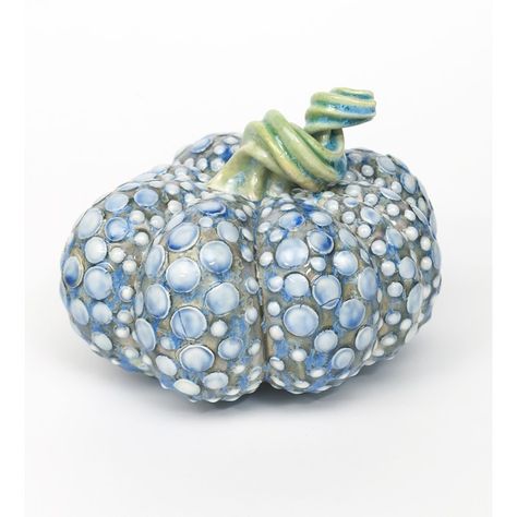 Kate Malone (born 1959)Dotty Pumpkin, (KM1923), 2017, crystalline-glazed stoneware with applied porcelain buttons, signed and dated to base,17cm. wide, 13cm high Kate Malone Ceramics, Natural Form Artists, Kate Malone, Organic Mechanic, Clay Spoons, Pumpkin Pottery, Porcelain Buttons, Coil Pot, Alien Plants