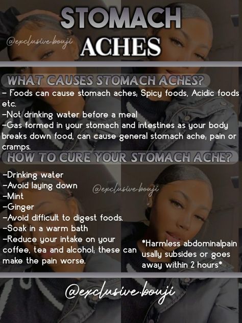 How To Get Rid Of A Stomach Ache, How To Get Rid Of Stomach Aches, Stomach Ache Food, Abdominal Pain Relief, Hair Growth Challenge, Clean Life, Stomach Ache, Girl Advice, Baddie Tips