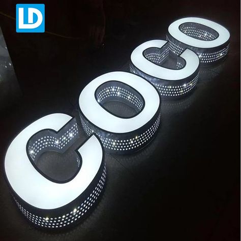 Perforated Channel Letter | LED Signage Gaming Interior, Homemade Ice Cream Recipes Machine, Design For Restaurant, Ice Cream Recipes Machine, Channel Letter Signs, Hotel Signage, Led Sign Board, Neon Box, Led Signage