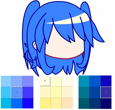 Gacha Hair Color Ideas, Gacha Club Hair Color Ideas, Gacha Club Oc Ideas Hair, Aesthetic Gacha Hair Ideas, Gacha Oc Hair Ideas, Gacha Hair Ideas, Sky Blue Hair, Hair Gacha, Two Color Hair