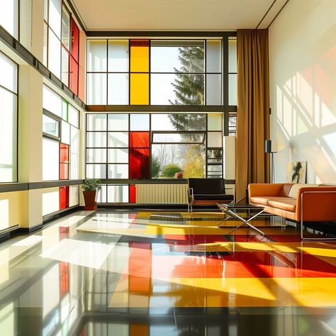 Bauhaus Party, Bauhaus Architecture Interior, Bauhaus Room, Modernism Interior Design, Bauhaus Office, Bauhaus Aesthetic, Bauhaus Interior Design, Bauhaus Interior, Modernist Interior