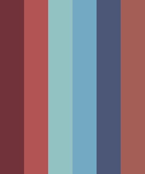 Retro Blues and Reds Color Palette Retro Blue Color Palette, America Color Palette, Color Scheme Blue, Blue Pallets, Red Names, Hexadecimal Color, Blue Names, Red Color Schemes, Palette Design