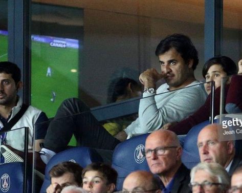 A Crown Prince Sheikh Tamim bin Hamad al-Thani (the current Emir of Qatar) attends the French Cup at stadium in Paris. 2010 Tamim Bin Hamad Al Thani, Rashid Bin Mohammed Al Maktoum, Hamdan Bin Mohammed Al Maktoum, Prince Hashem Bin Al Hussein, Sheikh Tamim Bin Hamad Al Thani, French Cup, Black Men Street Fashion, Men Street Fashion, Qatar