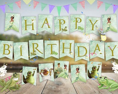 Princess Party Snacks, Royal Princess Birthday Party, Princess Party Printables, Princess And The Frog Birthday, Royal Princess Birthday, Princess Tiana Party, Royal Birthday Party, Frog Birthday Party, Little Prince Party