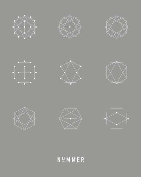 nummer / Aurélien Arnaud Print Design Inspiration, Buch Design, Print Designs Inspiration, 로고 디자인, Graphic Design Typography, Geometric Designs, Geometric Art, Sacred Geometry, Art Project