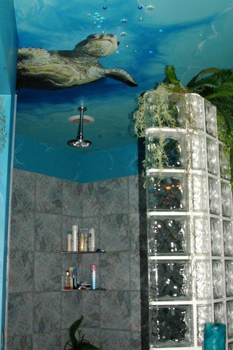 . Siren Bathroom, Aquarium Bathroom, Sea Theme Bathroom, Ocean Theme Bathroom, Fish Bathroom, Ocean Bathroom, Ideas Cuarto, Siren Core, Theme Bathroom