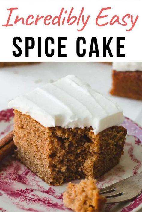 Spice Cake Easy Recipe, Spice Cake Homemade, Dutch Spice Cake Recipe, Spiced Sheet Cake, Small Spice Cake Recipe, Spice Cake Sheet Cake, Spice Cakes Homemade, All Spice Cake Recipe, Small Spice Cake