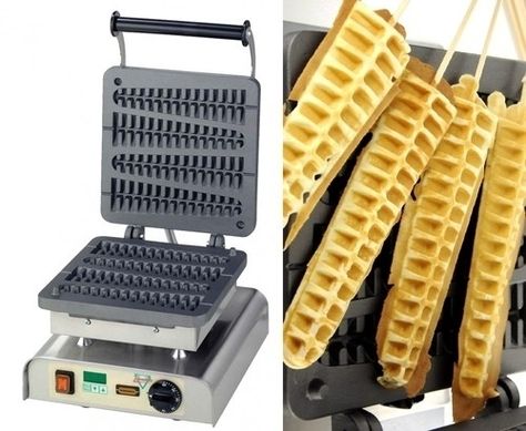 Weird types of food Waffles On A Stick, Kitchen Inventions, Waffle Pops, Waffle Sticks, Crazy Kitchen, Waffle Machine, Fingerfood Party, On A Stick, Cooking Gadgets