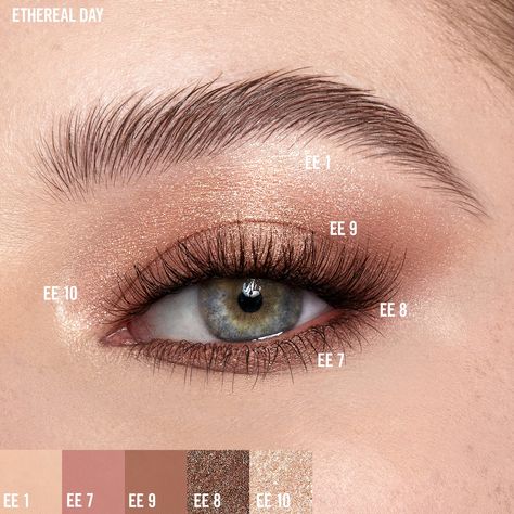 Ethereal Eyeshadow Looks, Makeup By Mario Ethereal Palette, Make Up By Mario Ethereal, Light Makeup For Wedding Guest, Makeup By Mario Ethereal Eyes Looks, Too Faced Natural Eyes Palette Looks, Soft Autumn Eye Makeup, Ethereal Eyes Palette Looks, Natural Night Makeup