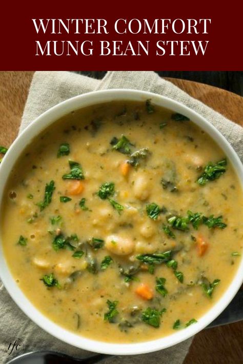 Mung Bean Soup Recipes, Vegan Mung Bean Recipes, Mung Beans Recipes, Mung Bean Recipes, Bean Stews, Ayurvedic Recipes Vata, Mung Bean Soup, Ayurvedic Breakfast, Legume Recipes