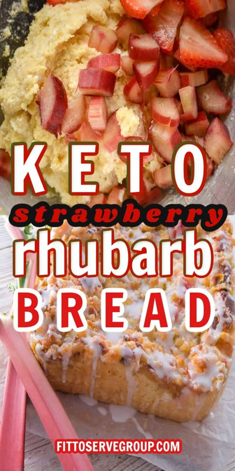 Keto Rhubarb Recipes, Rhubarb Keto, Strawberry Rhubarb Bread, Keto Rhubarb, Desert Bread, Keto 2023, Applebees Recipes, Strawberry Rhubarb Recipes, Fruit Breads