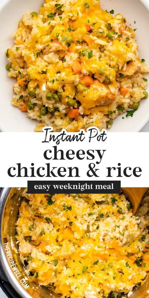 Chicken Thighs Instant Pot, Chicken Instapot, Cheesy Chicken And Rice, Recipes Instapot, Cheesy Chicken Rice, Chicken Rice Recipes, Instant Pot Recipes Chicken, Instant Pot Dinner Recipes, Easy Instant Pot Recipes