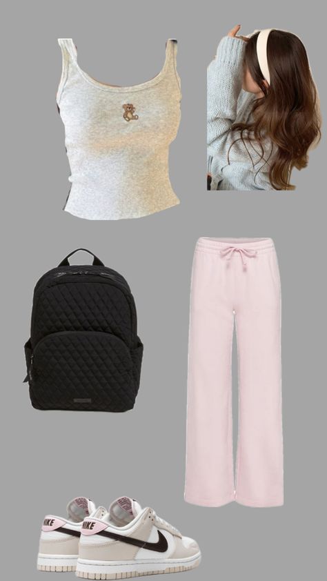 brandy melville, clean girl, coquette, vanilla girl aesthetic, pink sweatpants Sweatpants Outfit Coquette, Pink Sweatpants Outfit, Clean Girl Coquette, Vanilla Girl Aesthetic, Outfit Coquette, Sweatpants Outfit, Pink Sweatpants, Vanilla Girl, Aesthetic Pink