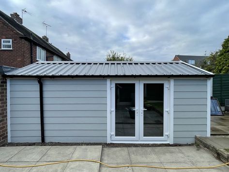 Garage Refurbishment with uPVC Cladding and Side Door Conversion Concrete Garage Conversion, Garage Cladding Ideas, Garage Sleepout, Garage Cladding, Garage Transformation, Garage Door Replacement, Concrete Garages, Concrete Garage, Garage Roof