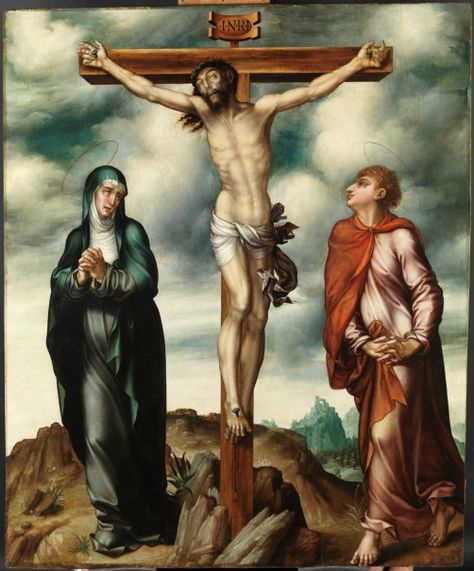 The Crucifixion - The Collection - Museo Nacional del Prado Closing Prayer, Divine Mercy Chaplet, National Art Museum, Spanish Painters, Jesus Christ Images, Jesus Images, A4 Poster, Sea Art, Blessed Virgin