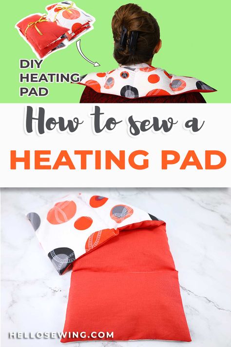 Learn how to make a heating pad at home in a flash! Follow the easy heat pack tutorial and watch the heating pad video intructions so you can make your very own essential oil infused DIY heating pack for neck and sholders. No need of a sewing pattern! Just follow the instructions over at HelloSewing and make this homemade heating pad today Diy Rice Heating Pad, Rice Bag Heating Pad, Diy Heat Pack, Homemade Heating Pad, Hello Sewing, Diy Heating Pad, Neck Heating Pad, Sew Tips, Rice Heating Pad