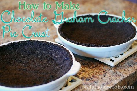 Choc Graham Cracker Crust, Chocolate Graham Cracker Crust Recipe, Chocolate Cream Pie With Graham Cracker Crust, Pies With Chocolate Graham Cracker Crust, Chocolate Cream Pie Graham Cracker Crust, Chocolate Gram Cracker Crust Pie Recipes, Homemade Banana Cream Pie, Graham Pie, Easy Lemon Pie