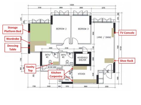 4 Room Bto Simple Home - Reno t-Blog Chat - HDB BTO Interior Design and Renovation - RenoTalk.com ™ Hdb Bto Service Yard Ideas, Platform Bed Ideas Bedrooms, 4 Room Bto, Low Bunk Beds, Four Rooms, Floor Plan 4 Bedroom, Renovation Design, Room Renovation, After 3