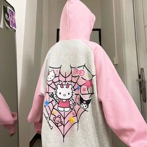 Kawaii Kitty Hoodie KI237 🌟 Rock a blend of kawaii, aesthetic, and y2k styles with our Retro Demon Kitty Oversized Sweater Jacket. This irresistible piece is your new fashion obsession. Crafted with premium materials, it offers both style and warmth for colder months. 🌈 The oversized fit adds comfort and versatility to your wardrobe. Dress it up or down for any occasion. Elevate your fashion game with our Retro Demon Kitty Oversized Sweater Jacket. Shop now and make a statement! 🐾 Spider Web Hoodie, Anime Pajamas, Hello Kitty Hoodie, Kawaii Sweatshirt, Kawaii Kitty, Kitty Clothes, Hello Kitty Clothes, Kawaii Aesthetic, Streetwear Y2k