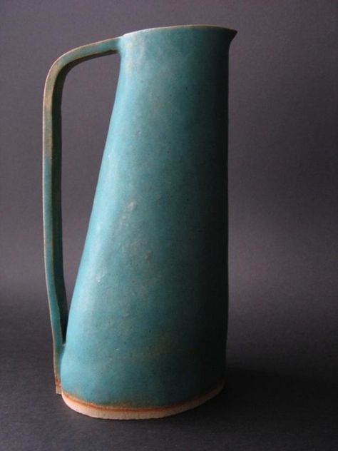 peccadillocollection:    lovely aqua ceramic pitcher Unglazed Porcelain, Keramik Design, Slab Pottery, Ceramic Jug, Pottery Pitcher, Pottery Classes, Ceramic Pitcher, Ceramics Ideas Pottery, Ceramic Tableware