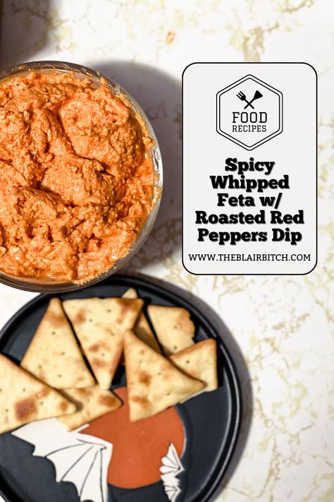 Red Pepper And Feta Dip, Red Pepper Dip Recipe, Pepper Dip Recipe, Roasted Red Pepper Dip, Mediterranean Cookbook, Red Pepper Dip, Pepper Dip, Stuffed Pepper Dip, Summer Cookout