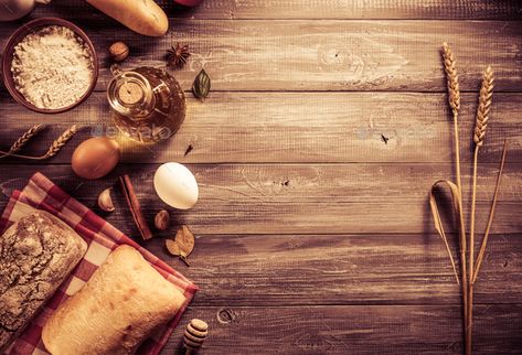 Bread Background, Corn Crop, Dark Wooden Table, Harvest Kitchen, Bakery Products, Organic Eggs, Industrial Photography, Grain Foods, Bakery Bread