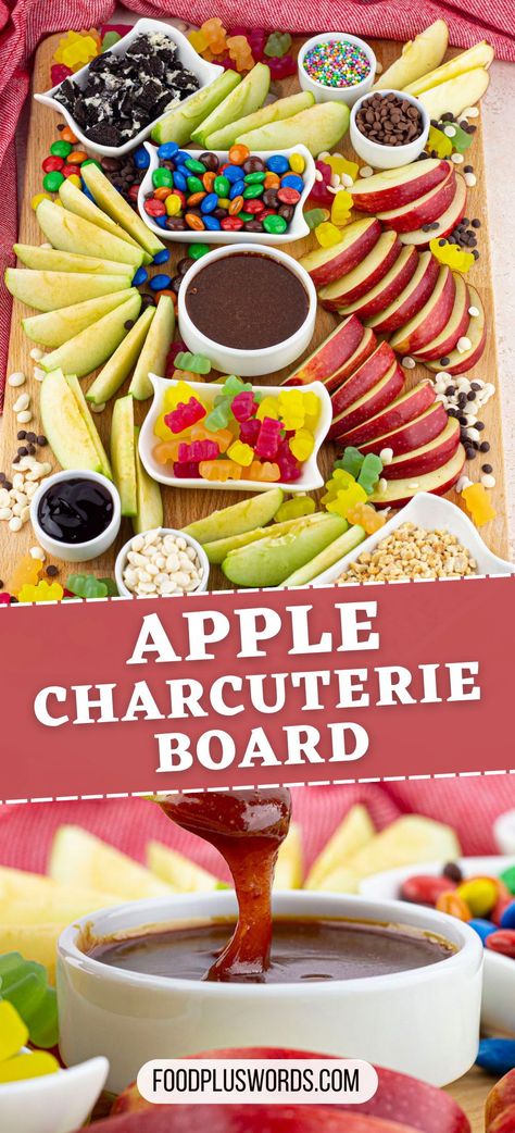 Create a delightful fall experience with our caramel apple charcuterie board. Explore easy and creative ideas for assembling a charming spread of fall-inspired appetizers and desserts. This board is a perfect blend of sweet and savory, featuring caramel apple dip, slices of crisp apples, and a variety of other complementary treats. Apple Dips Board, Berry Tray Ideas, Fall Charcuterie Board Caramel Apple, Apple Dipping Board, Carmel Apple Charcuterie Board Ideas Appetizers, Apple Dip Board, Fall Dessert Board Ideas, Candy Apple Board, Fall Fruit Tray Ideas For Party