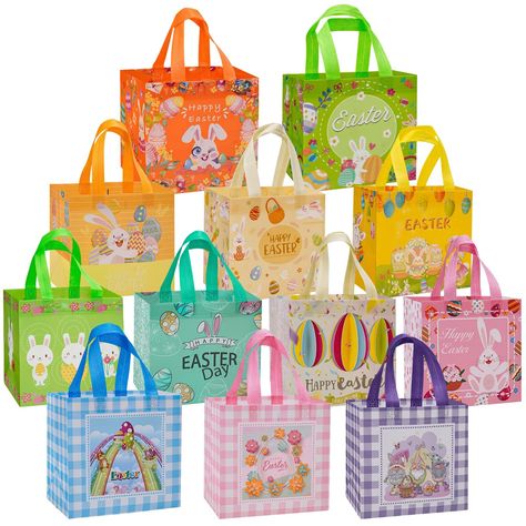 PRICES MAY VARY. Value Package:This set includes 12 Easter non-woven bags, 12 different bunny egg classic designs and each design pattern has 1 piece. Perfect for Easter holiday surprises! Catching Eye Patterns: Designed with a classic Easter bunny egg double-sided printing pattern, such as bunny, carrot, chick, egg etc. Vibrant colors and Easter themed patterns make them eye-catching, very suitable for egg hunt games, gift bags and egg containers so on. Superior Quality Material: Child Safe, No Easter Gift Bags, Gifts Wrapping, Bunny Egg, Easter Party, Easter Egg Hunt, Egg Hunt, Treat Bags, Easter Gift, Easter Egg