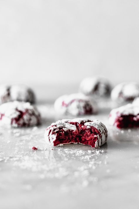 Red Velvet and Chocolate Crinkle Cookies | Cravings Journal Crinkle Cookies Photography, Cookie Photography, Red Velvet Crinkles, Chocolate Crinkle Cookies Recipe, Red Velvet Crinkle Cookies, Crinkle Cookies Recipe, Chocolate Crinkle, Dessert Recipies, Cake Recipes Easy Homemade