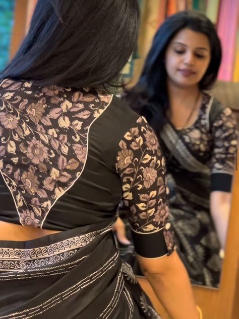 Model Blouses, Simple Saree Blouse Designs, Kalamkari Blouse Designs, Lace Blouse Design, Long Blouse Designs, Kalamkari Blouse, Blouse Designs High Neck, Cotton Saree Blouse Designs, Cotton Blouse Design