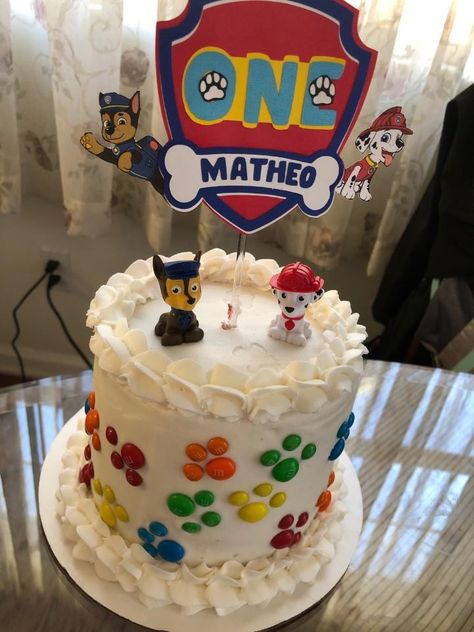 Paw Patrol Cake Easy Diy, Small Paw Patrol Cake, Homemade Paw Patrol Cake, Paw Patrol Cake Simple, Easy Paw Patrol Cake, Diy Paw Patrol Cake, Simple Paw Patrol Cake, Chase Paw Patrol Cake, Paw Patrol Cakes